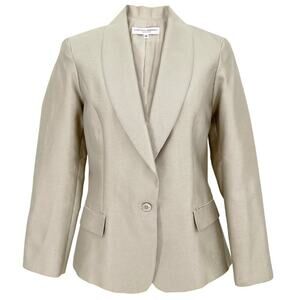 CAROLINA HERRERA Wool Silk Blend Shawl Lapel Jacket Blazer 10|L